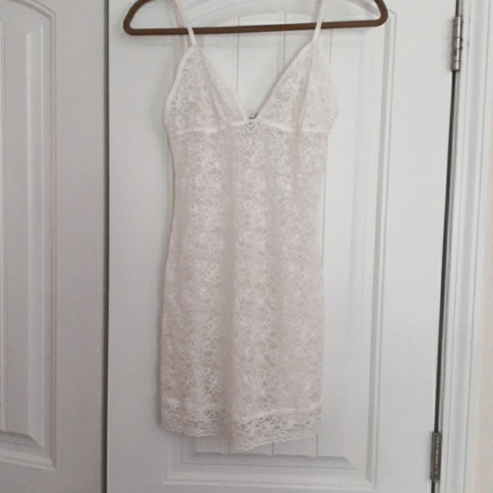 VS white stretched lace intimates